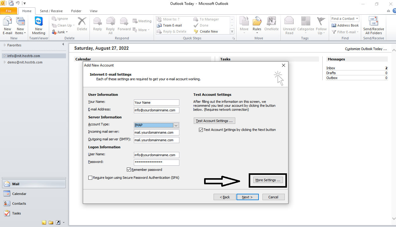 How To Setup Outlook Webmail Outlook Configuration Step By Step